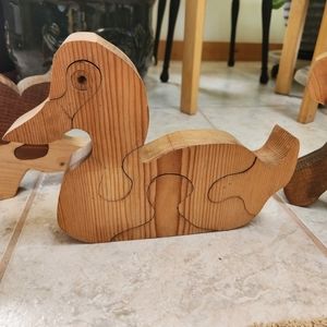 Handmade Wooden Duck Puzzle Toy